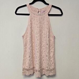 Love on a hanger Lace Halter top Pink L